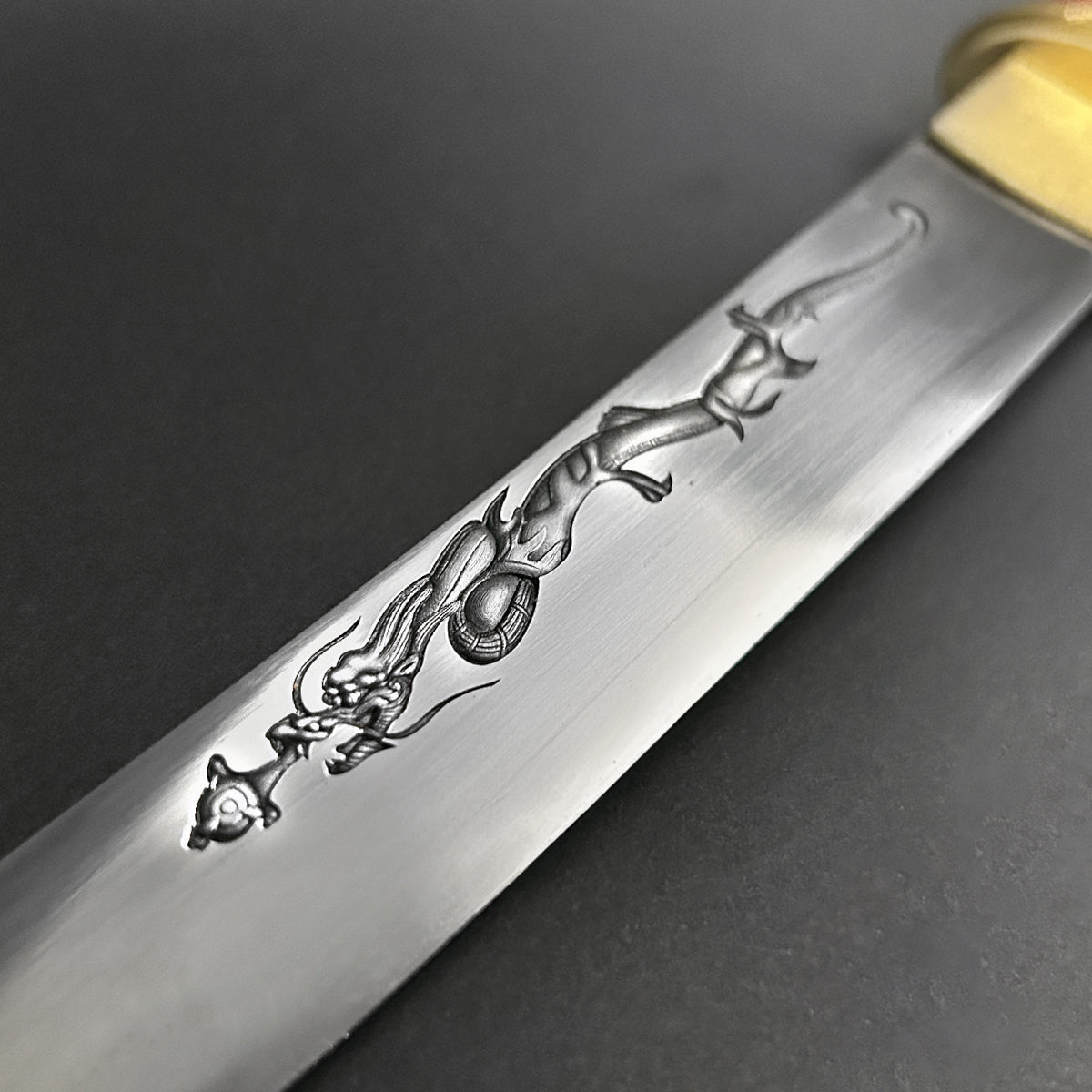 Asuka Hand-Forged Burgundy Wood Scabbard Tanto