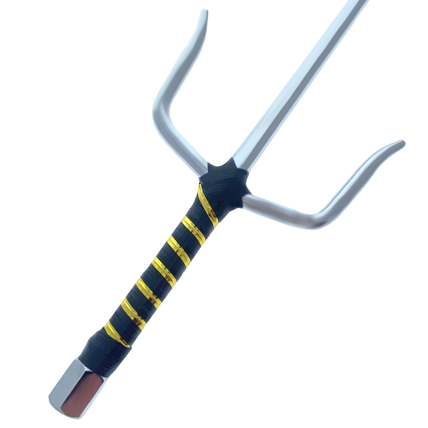 21" Chrome Sai with Black & Gold Plastic Wrapped Handle