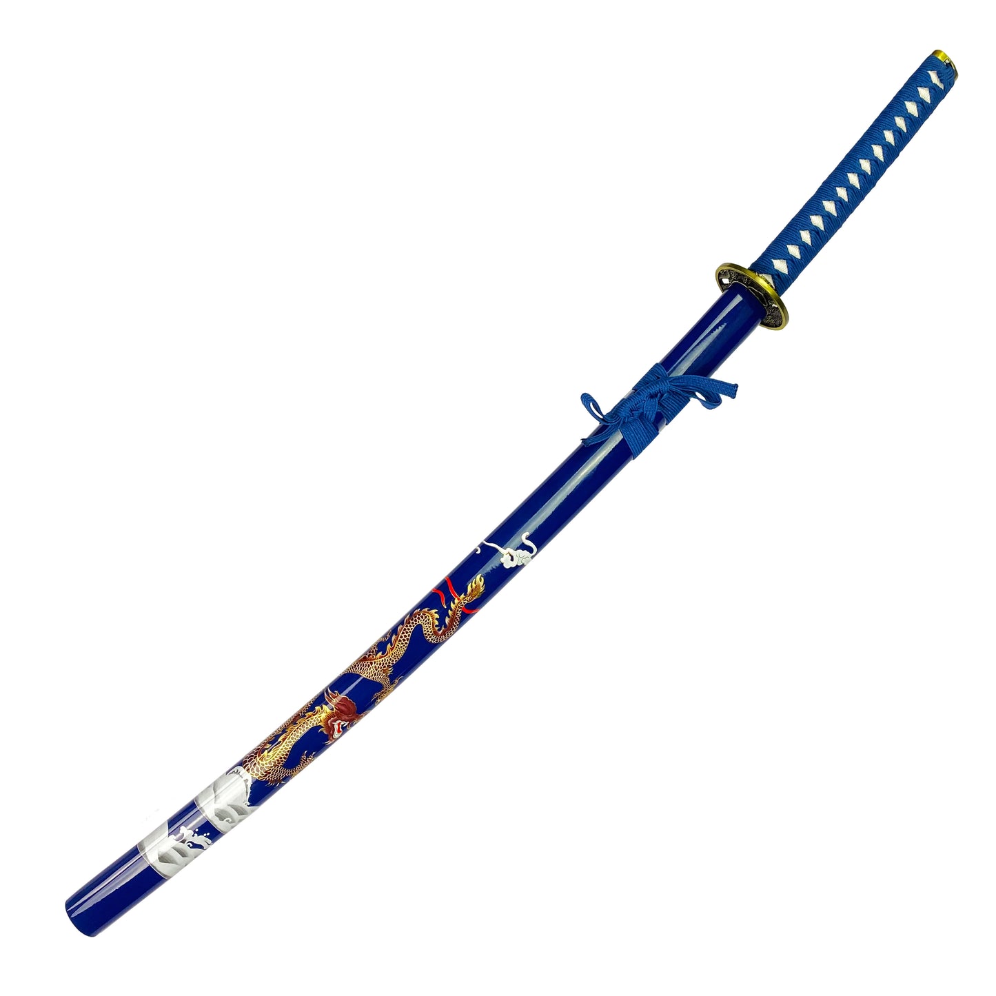42 1/2" Samurai sword blue dragon scabbard w/stand