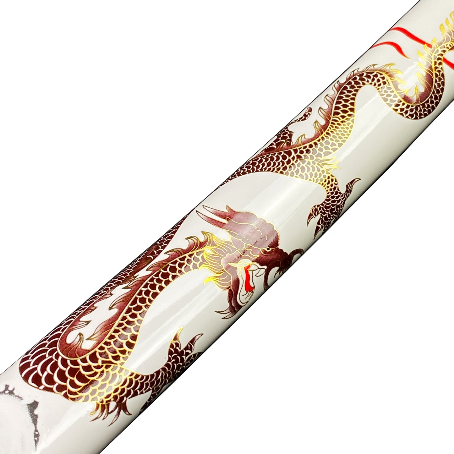 Bishamon Samurai Sword White Dragon Scabbard W/ Stand