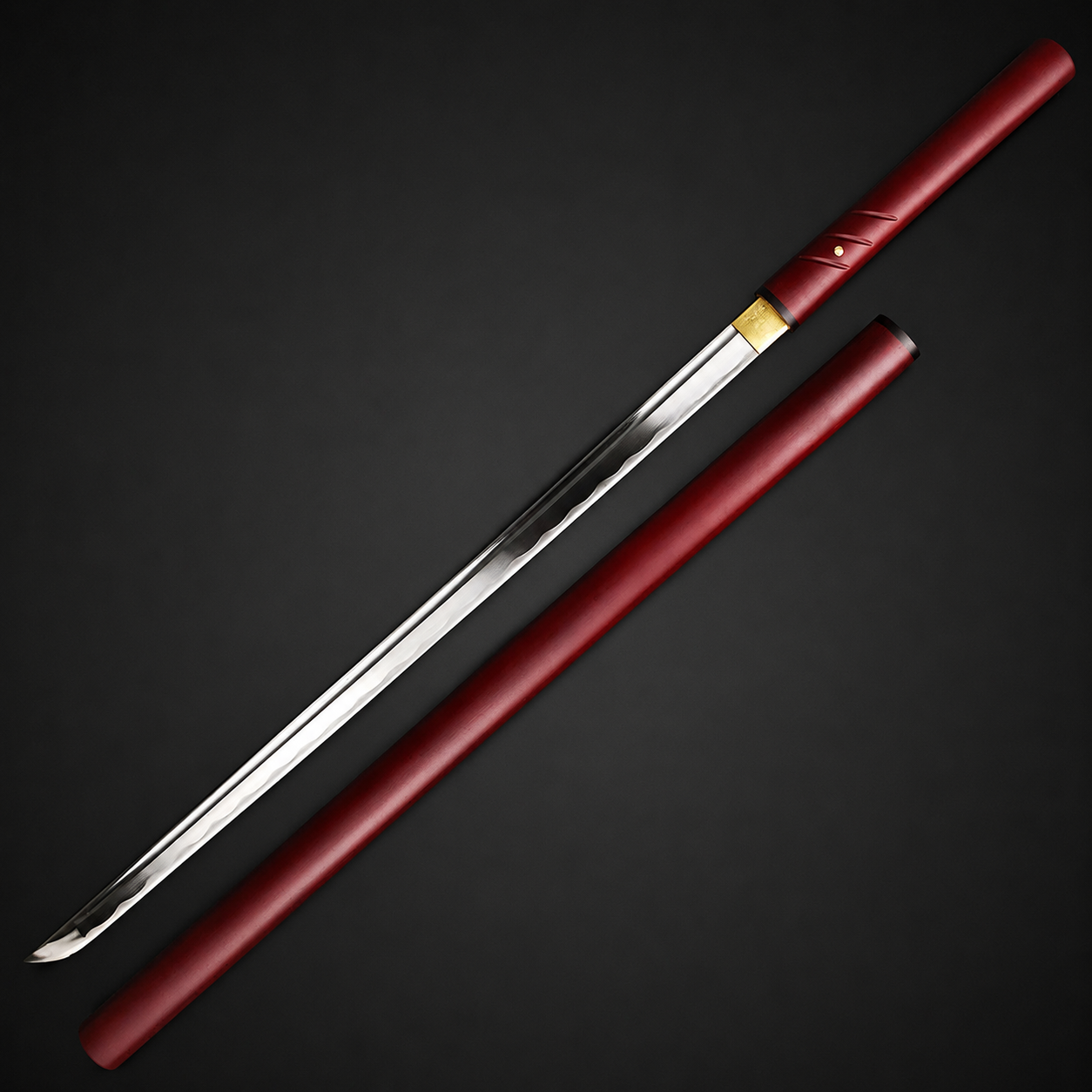 Musha Zatoichi Style Shirasaya (Burgundy) | Musashi Swords