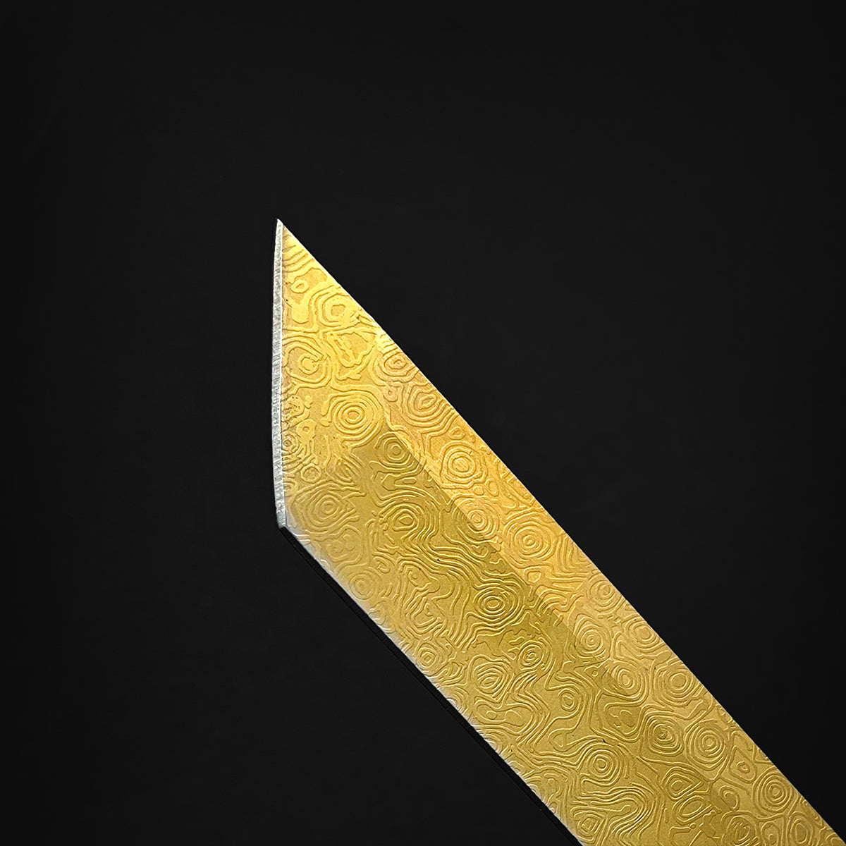 Tanto Knife for Sale: Asuka Gold Damascus Tanto Knife - Musashi Swords