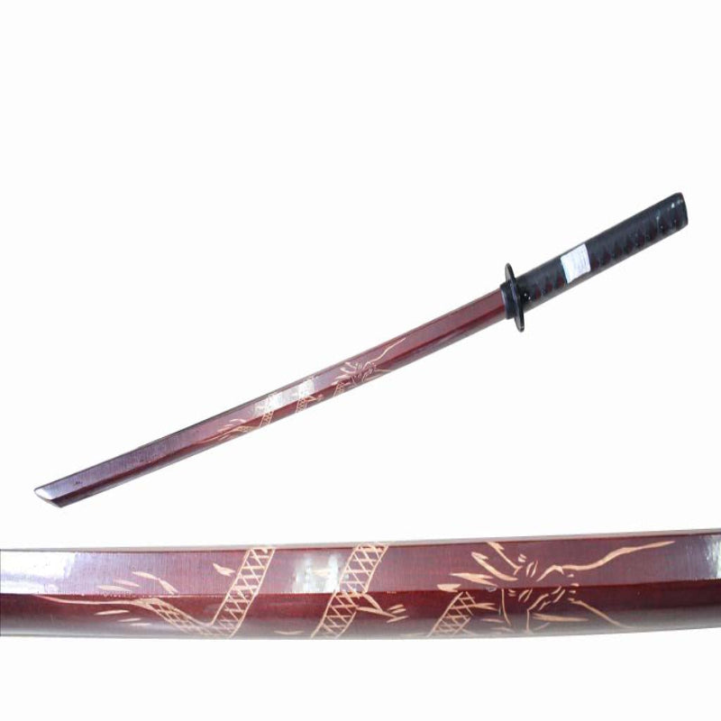 40" Red Bokken Samurai Sword(dragon)