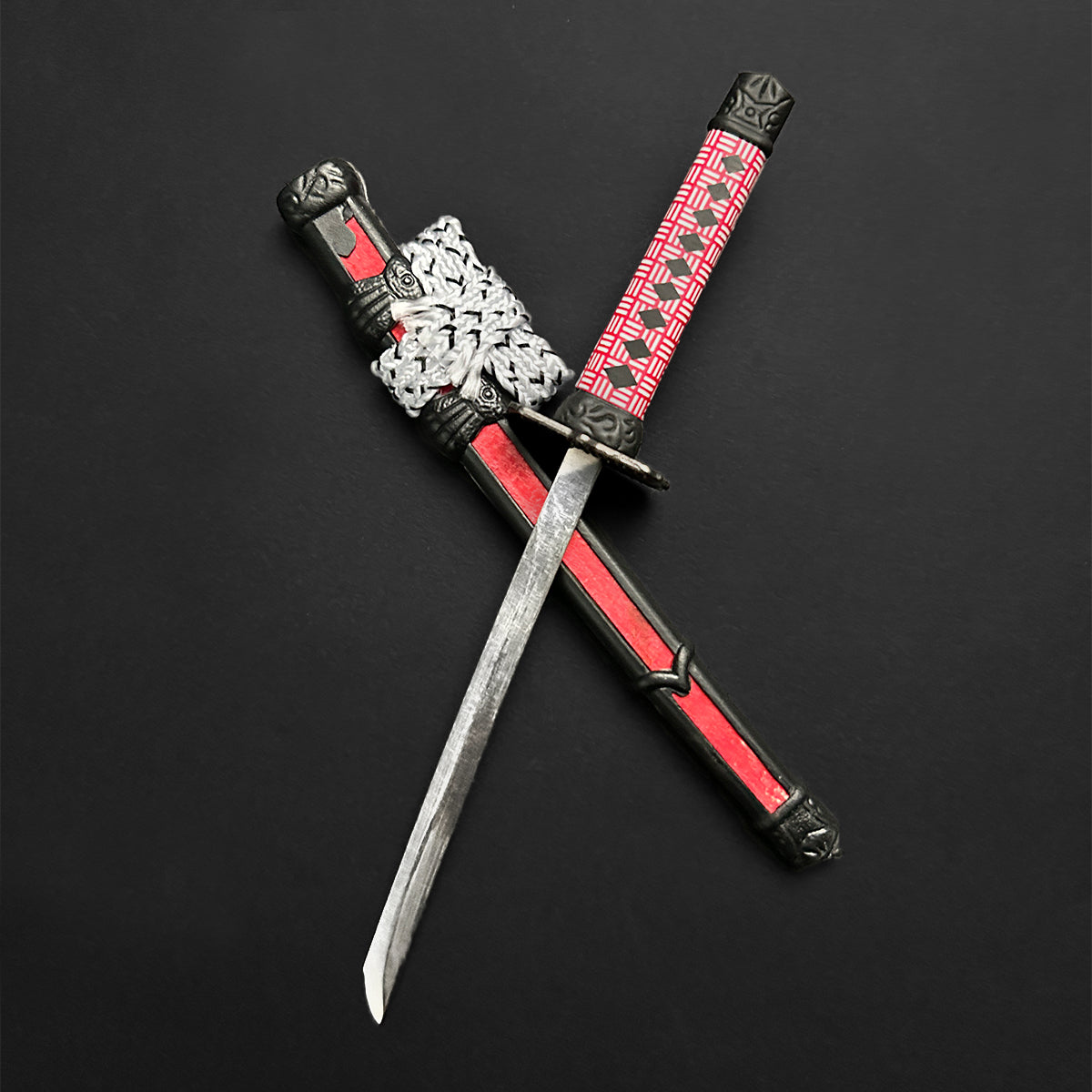 Mini Katana Letter Opener - Red Mini Samurai Sword