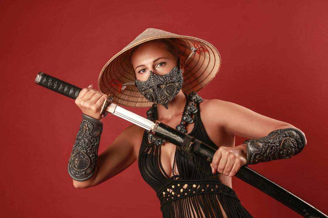 A woman holding a katana with the perfect tsuka length.