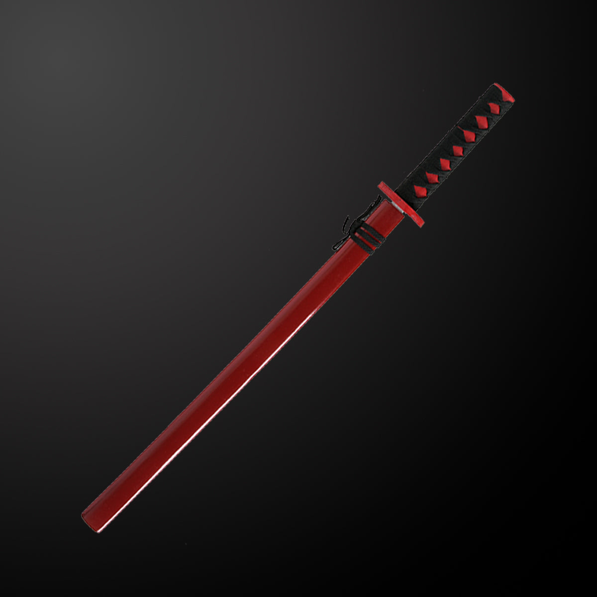 Red Wooden Samurai Sword with Scabbard