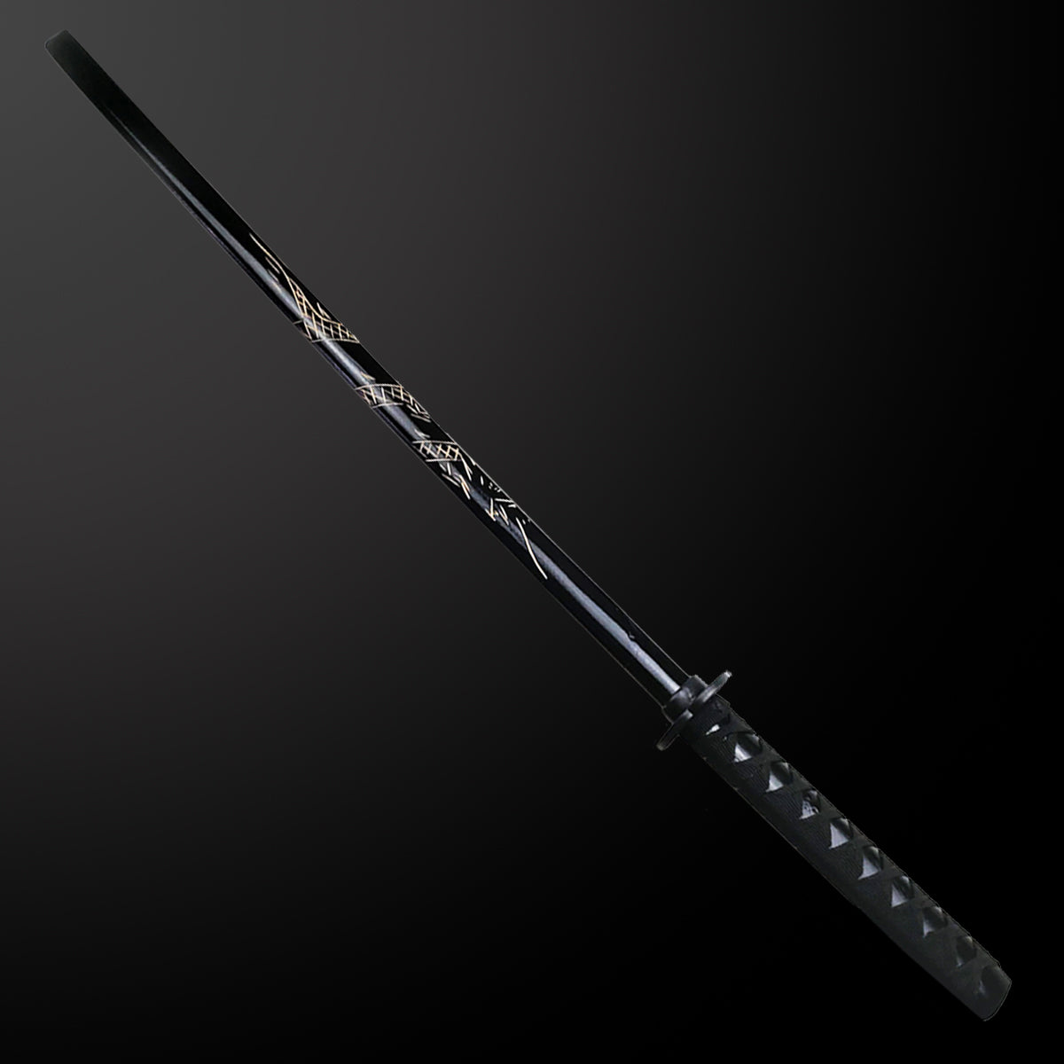 40" Black Wooden Samurai Sword (dragon)