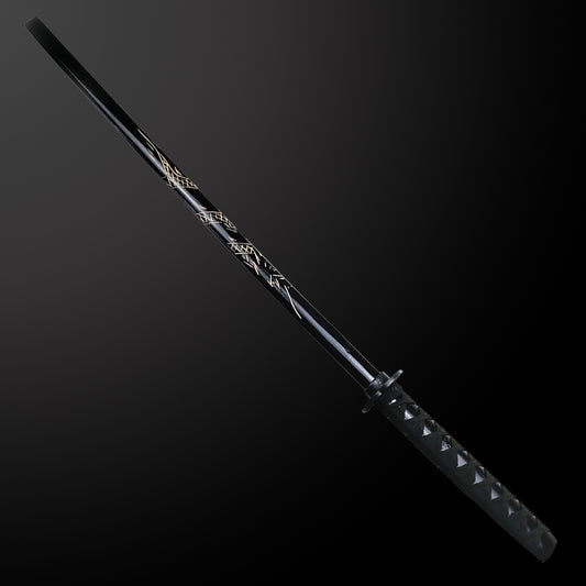 40" Black Wooden Samurai Sword (dragon)