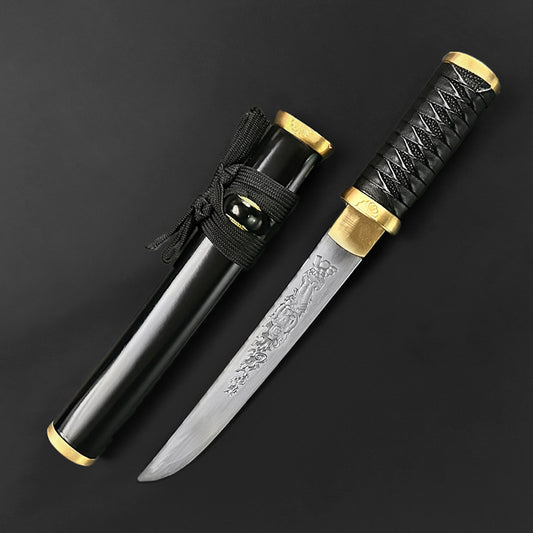 Asuka Hand-Forged Black Wood Scabbard Tanto