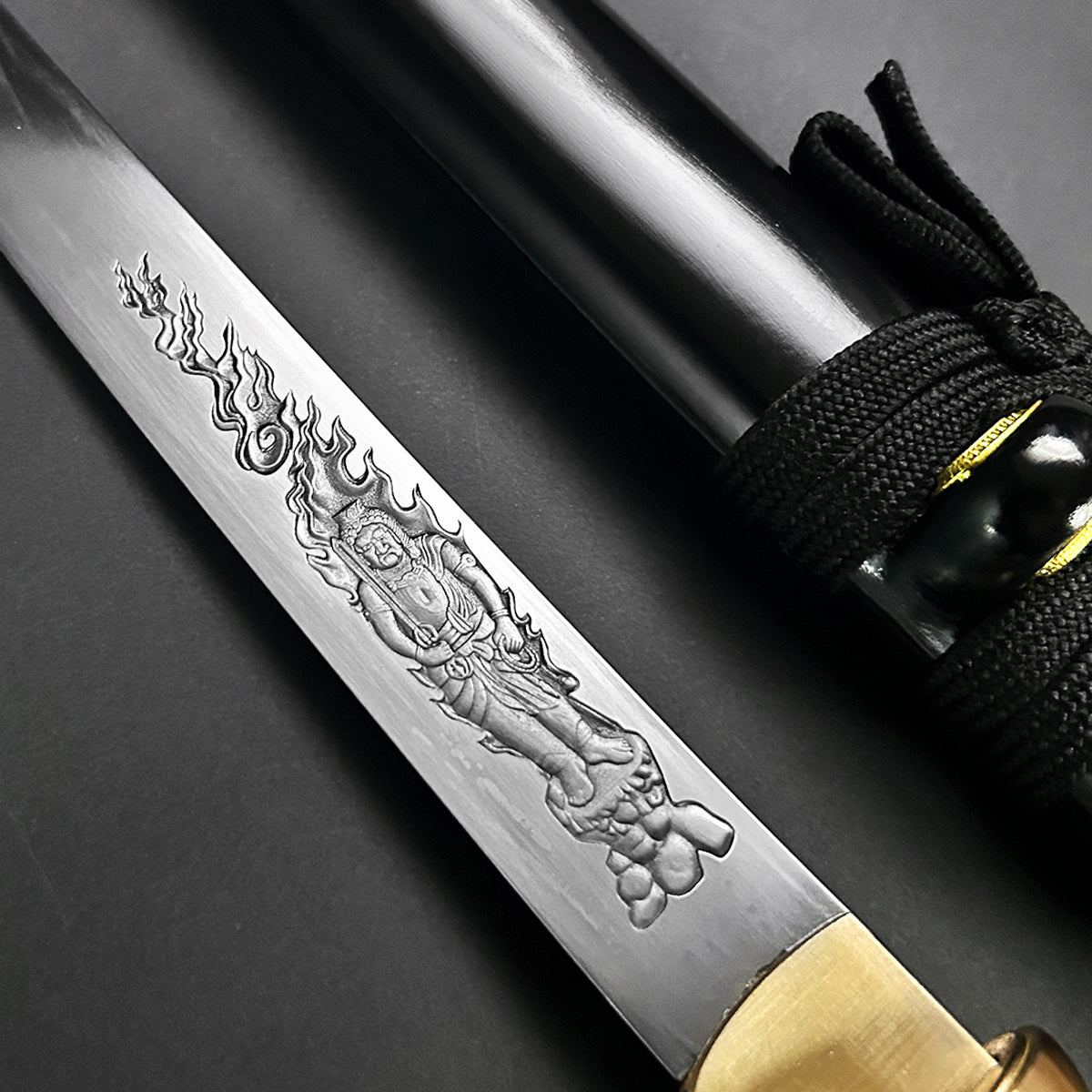 Asuka Hand-Forged Black Wood Scabbard Tanto