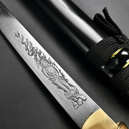 Asuka Hand-Forged Black Wood Scabbard Tanto