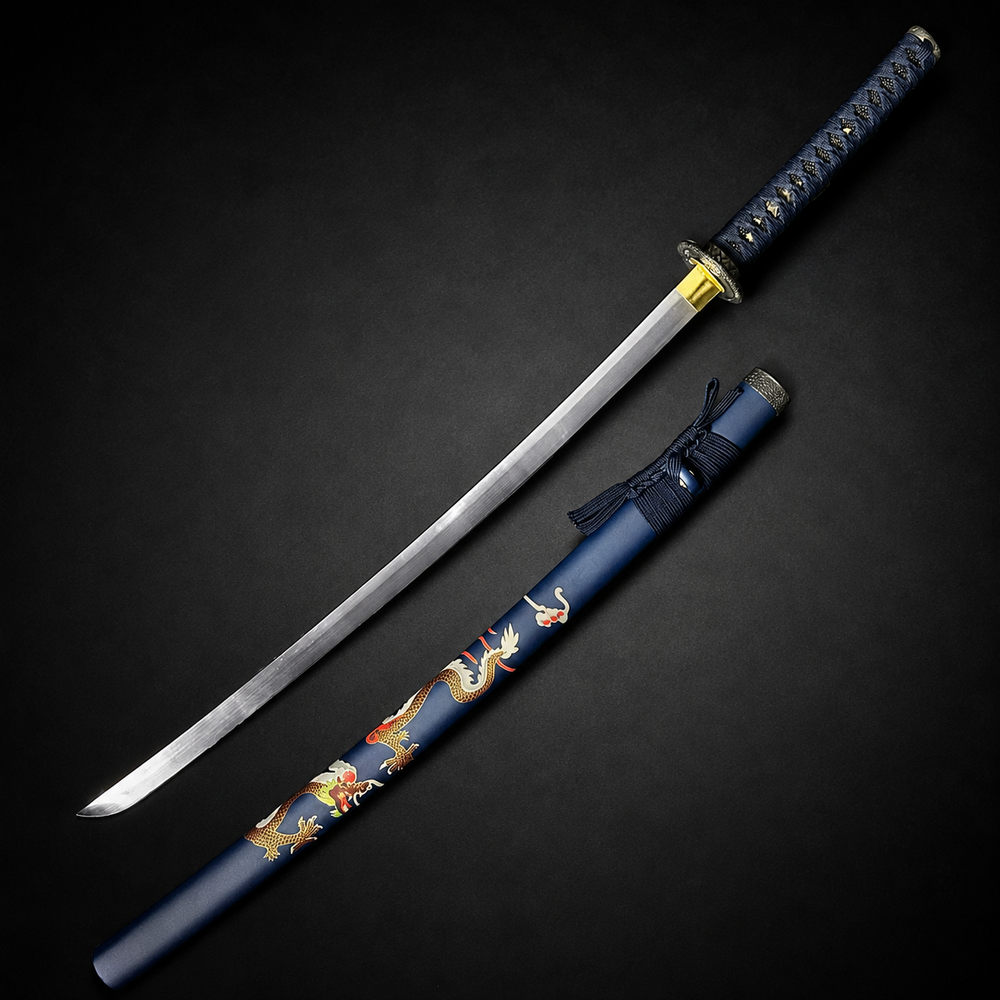 Musha "Mizuchi"(The Hornless Dragon) Blue Katana