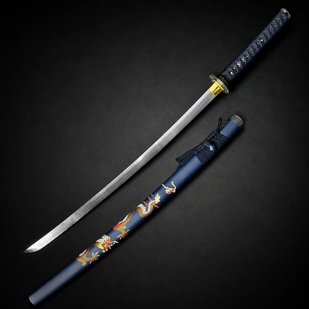 Musha "Mizuchi"(The Hornless Dragon) Blue Katana
