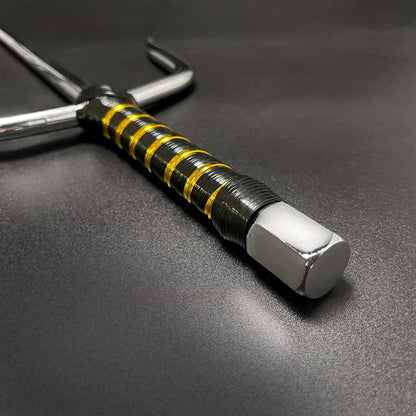 19" Chrome Sai with Black & Gold Plastic Wrapped Handle