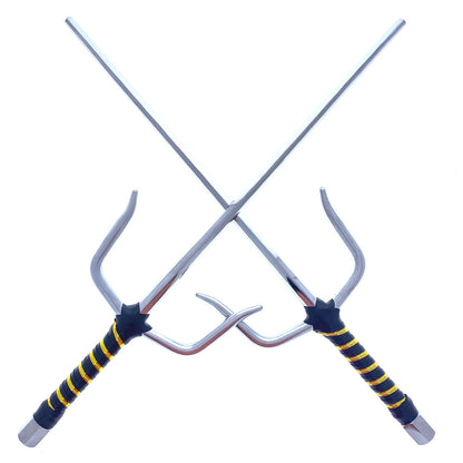 21" Chrome Sai with Black & Gold Plastic Wrapped Handle