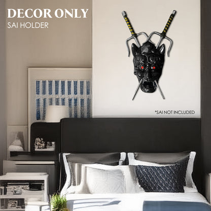 Decorative Black Demon Face Sai Holder
