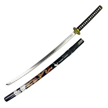 Bishamon Dragon on Scabbard Samurai Sword w/ Stand Set