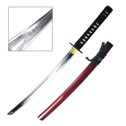 Musha Burgundy 3 PCS Samurai Sword Set w/ Stand