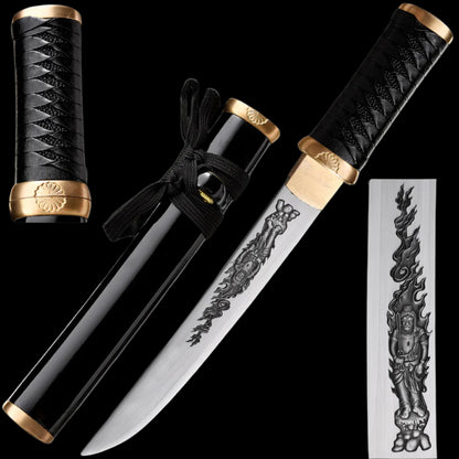 Asuka Hand-Forged Black Wood Scabbard Tanto