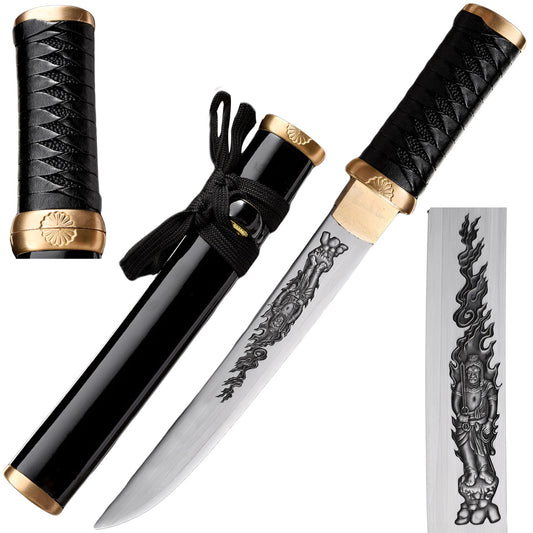 Asuka Hand-Forged Black Wood Scabbard Tanto