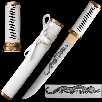 Asuka Hand-Forged White Wood Scabbard Tanto