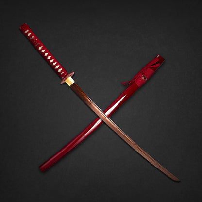 "Dragon" Red Samurai Katana Sword - Authentic Musha Swords.