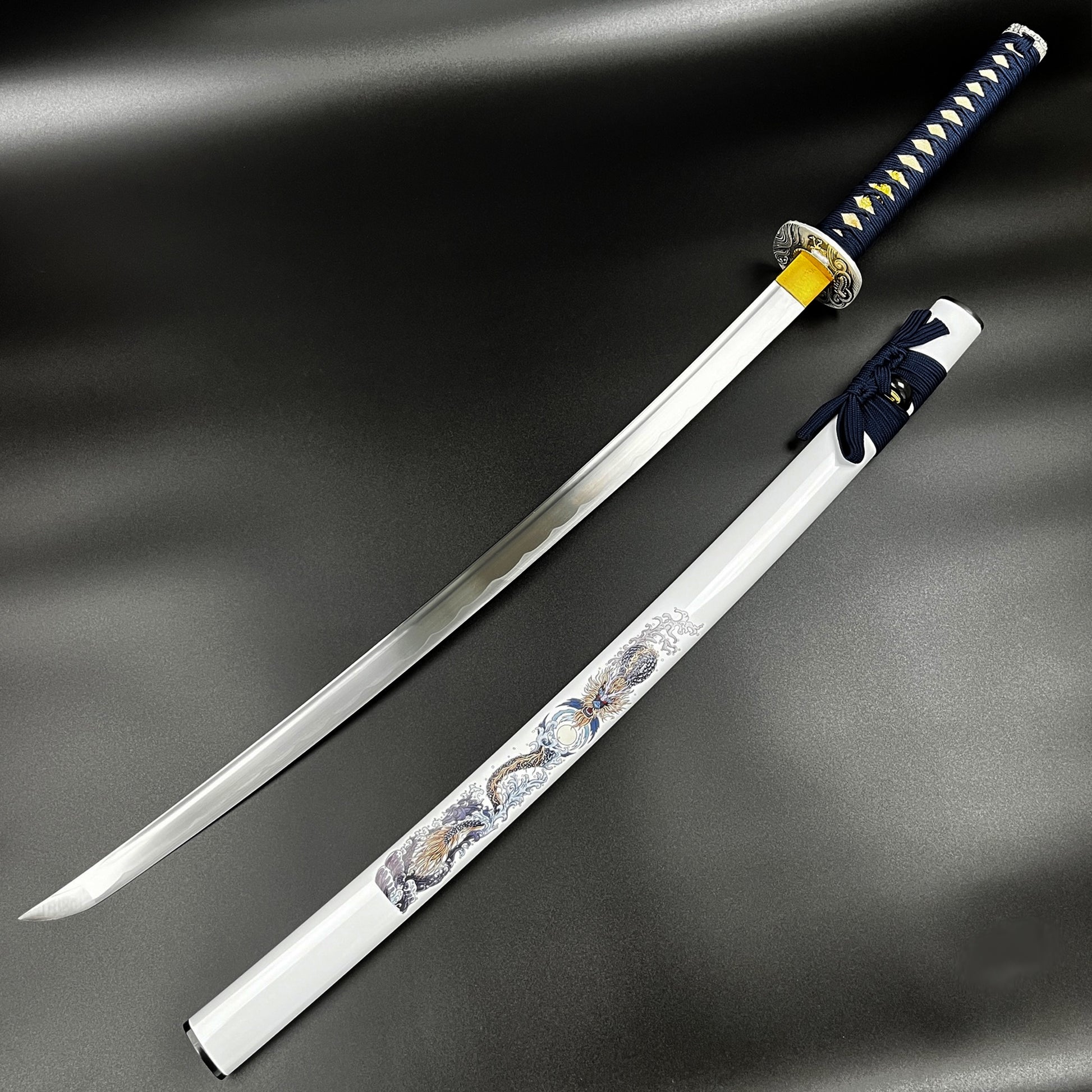 Musha White "Watatsumi" Katana - Authentic Samurai Sword For Sale 