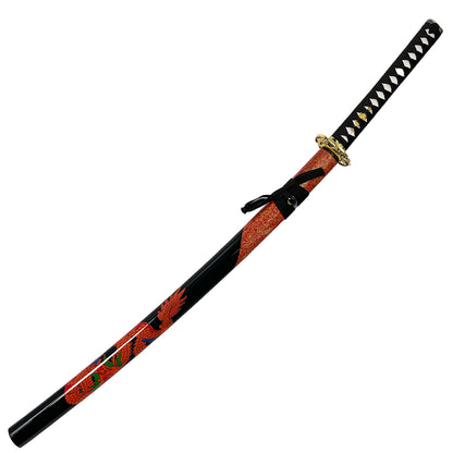 Musha Red Dragon on Scabbard Samurai Sword