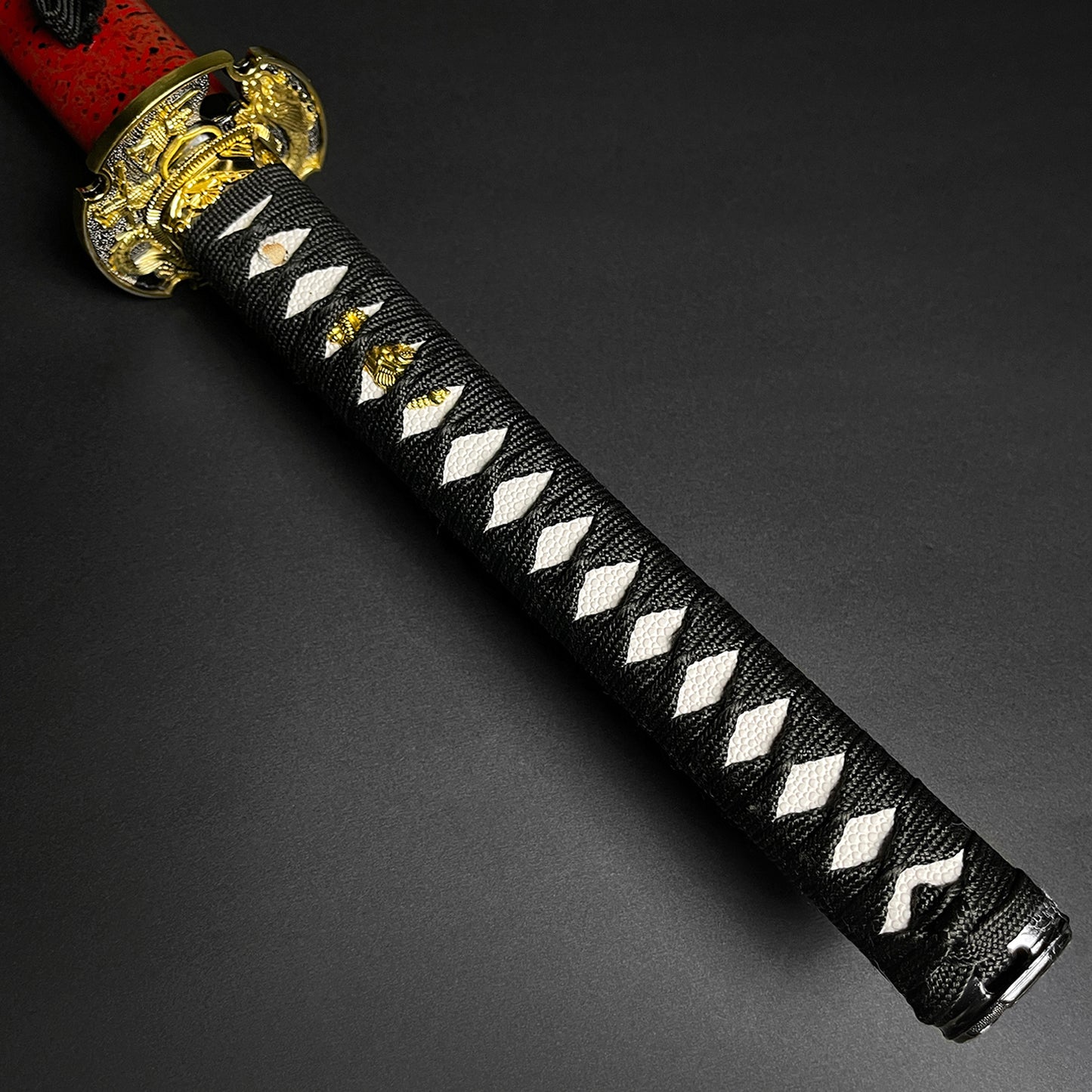 Musha Red Dragon on Scabbard Samurai Sword