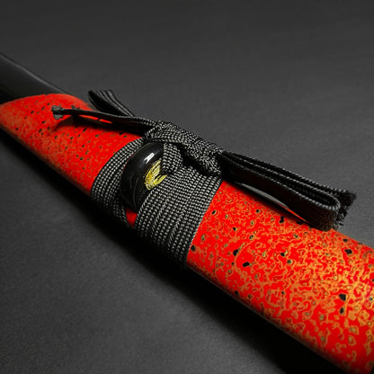 Musha Red Dragon on Scabbard Samurai Sword