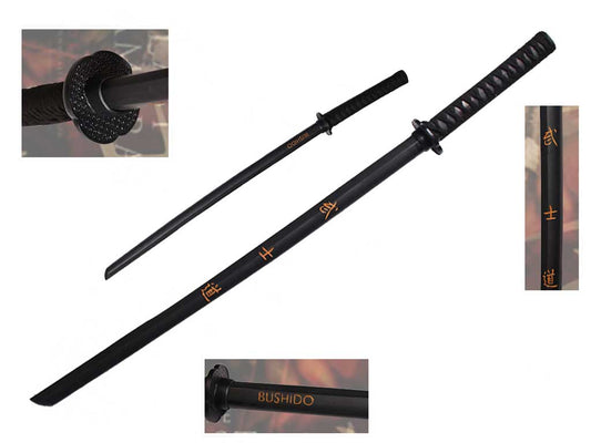 40" Black Wooden Samurai Sword (Bushido Bokken)