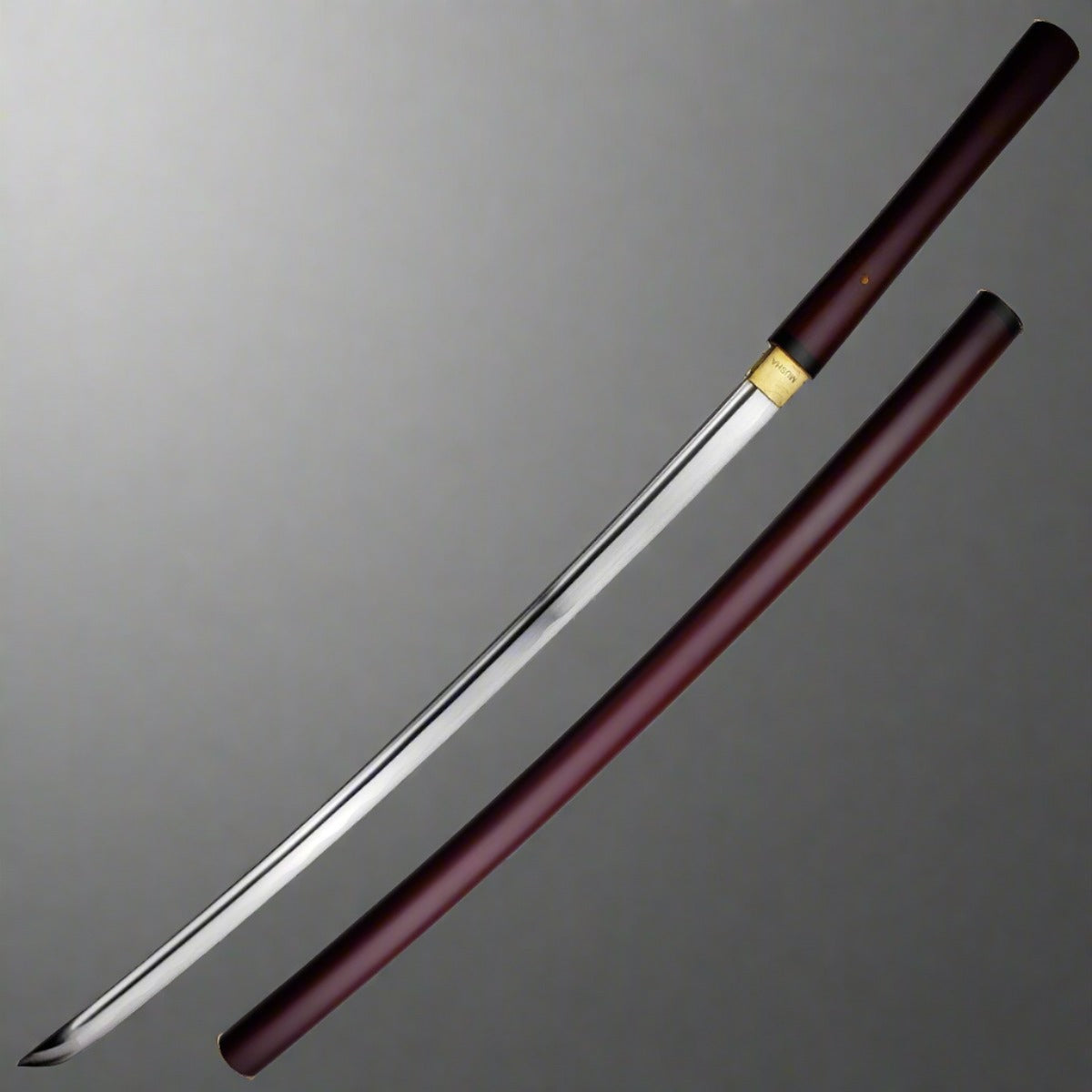 Hand Forged Musashi Natural Wood Shirasaya Katana Sword Sharp Blade + Stand  &Bag