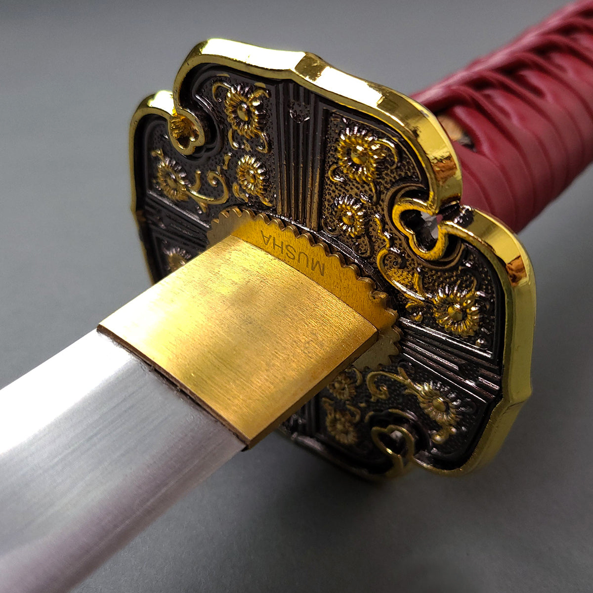 Musha Ceremonial Jintachi Katana (Burgundy) - Musashi Swords