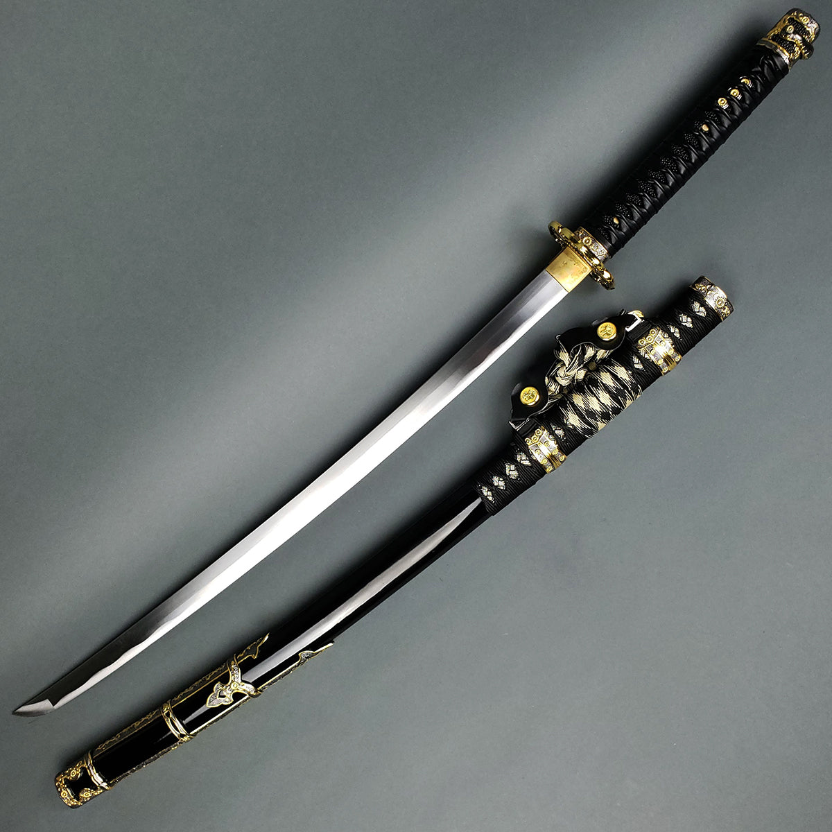 Musha Ceremonial Jintachi Katana (Black) - Musashi Swords