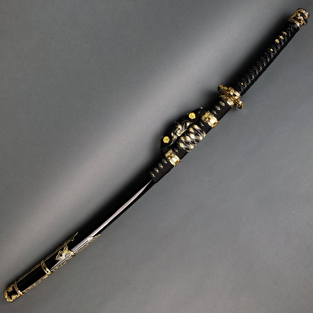 Musha Ceremonial Jintachi Katana (Black) - Musashi Swords