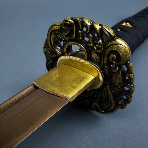 Musha "Golden Koi" Samurai Katana - Authentic Musha Swords.